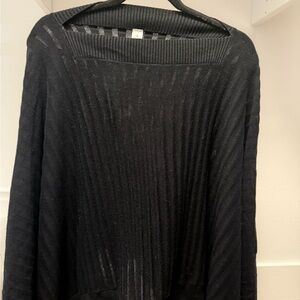 Elegant Vintage Lululemon Off the Shoulder Black Sweater